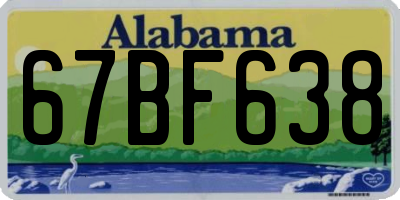 AL license plate 67BF638
