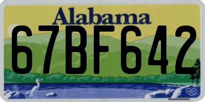 AL license plate 67BF642