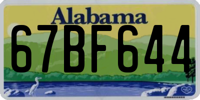 AL license plate 67BF644