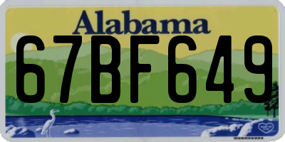 AL license plate 67BF649