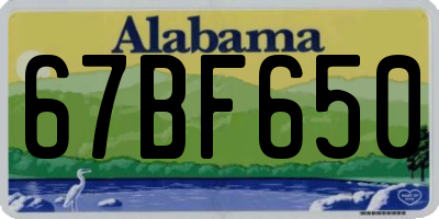 AL license plate 67BF650