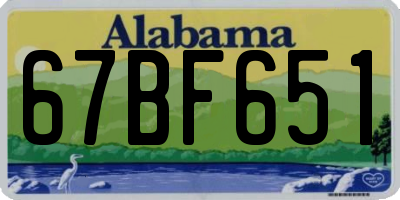 AL license plate 67BF651