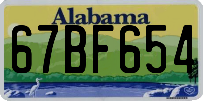 AL license plate 67BF654