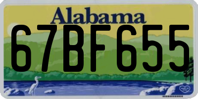 AL license plate 67BF655