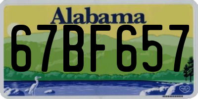 AL license plate 67BF657