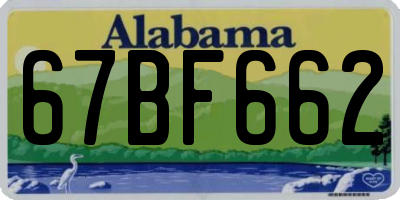 AL license plate 67BF662