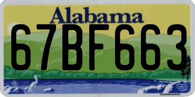 AL license plate 67BF663