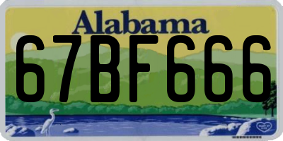 AL license plate 67BF666