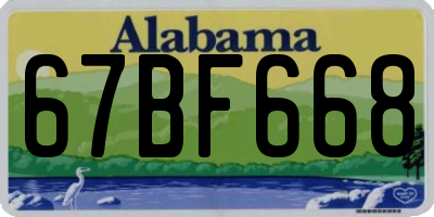 AL license plate 67BF668