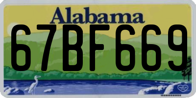 AL license plate 67BF669