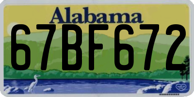 AL license plate 67BF672