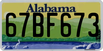 AL license plate 67BF673
