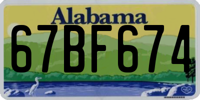 AL license plate 67BF674