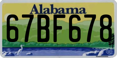 AL license plate 67BF678