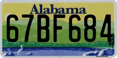 AL license plate 67BF684