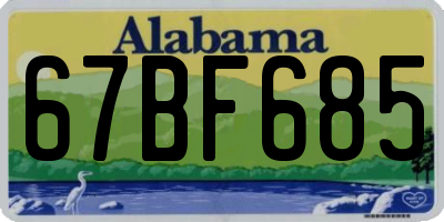 AL license plate 67BF685