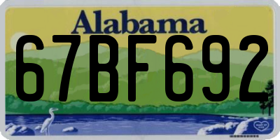 AL license plate 67BF692