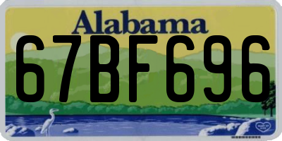 AL license plate 67BF696