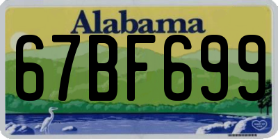 AL license plate 67BF699