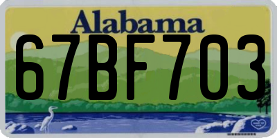 AL license plate 67BF703