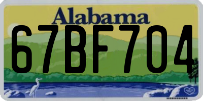 AL license plate 67BF704