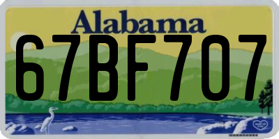 AL license plate 67BF707