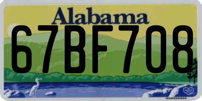 AL license plate 67BF708