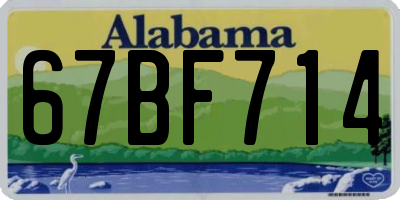 AL license plate 67BF714
