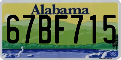 AL license plate 67BF715