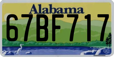 AL license plate 67BF717