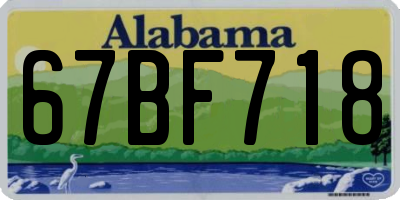 AL license plate 67BF718