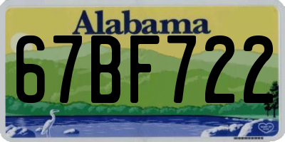 AL license plate 67BF722