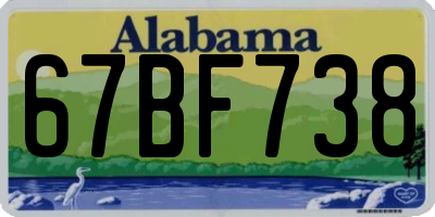 AL license plate 67BF738