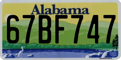 AL license plate 67BF747