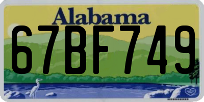 AL license plate 67BF749