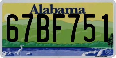 AL license plate 67BF751