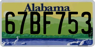 AL license plate 67BF753