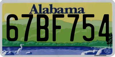 AL license plate 67BF754
