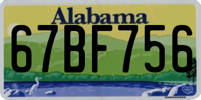 AL license plate 67BF756