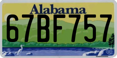 AL license plate 67BF757