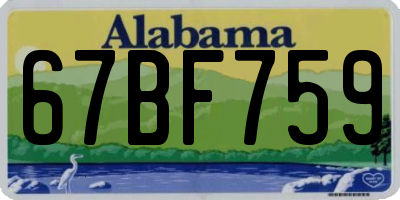 AL license plate 67BF759