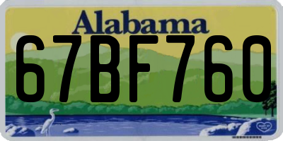 AL license plate 67BF760