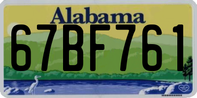 AL license plate 67BF761