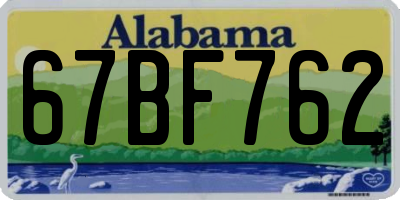 AL license plate 67BF762