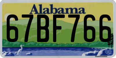 AL license plate 67BF766