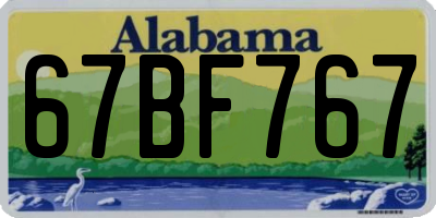 AL license plate 67BF767