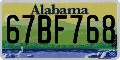AL license plate 67BF768