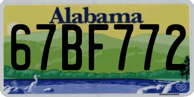 AL license plate 67BF772
