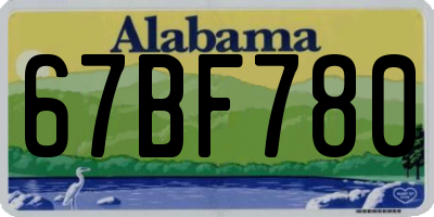 AL license plate 67BF780