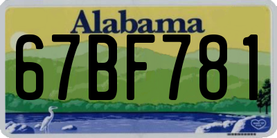 AL license plate 67BF781